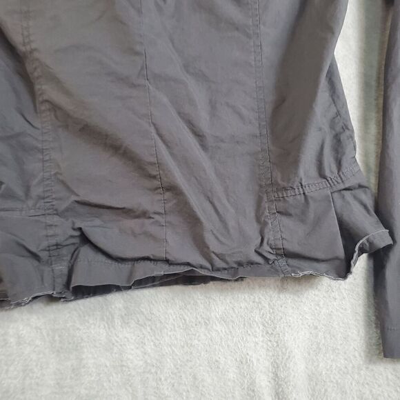 Stella Star Jacket Womens Large Gray Ruffled Cropped Full Zip - Picture 6 of 10